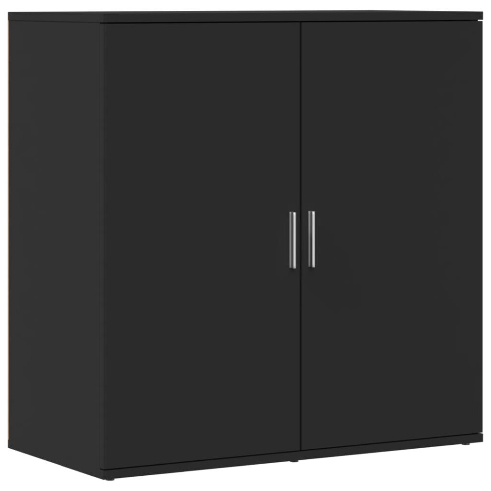 (black) vidaXL Sideboard Storage Cupboard Side Cabinet Highboard Black Engineered Wood