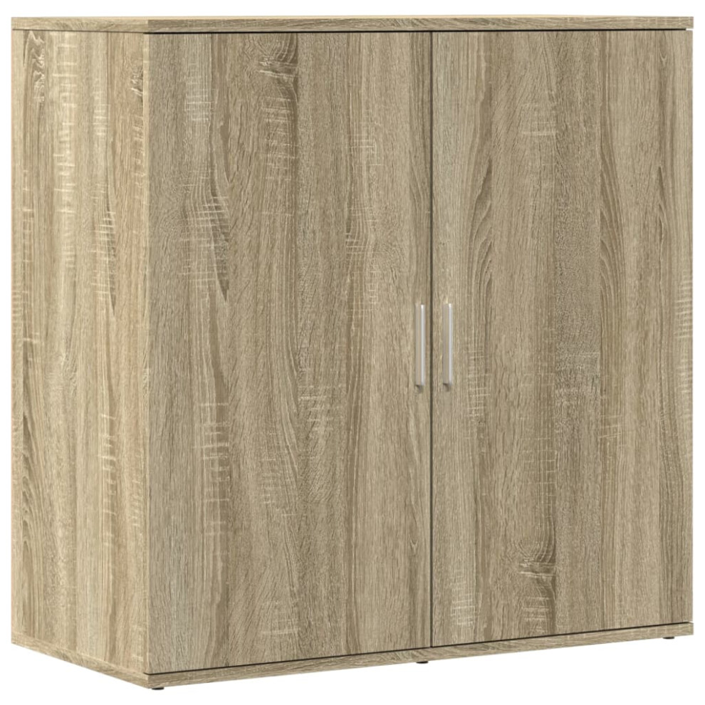 Vidaxl (Sonoma Oak) Sideboard Storage Cupboard Side Cabinet Highboard Black Engineered Wood