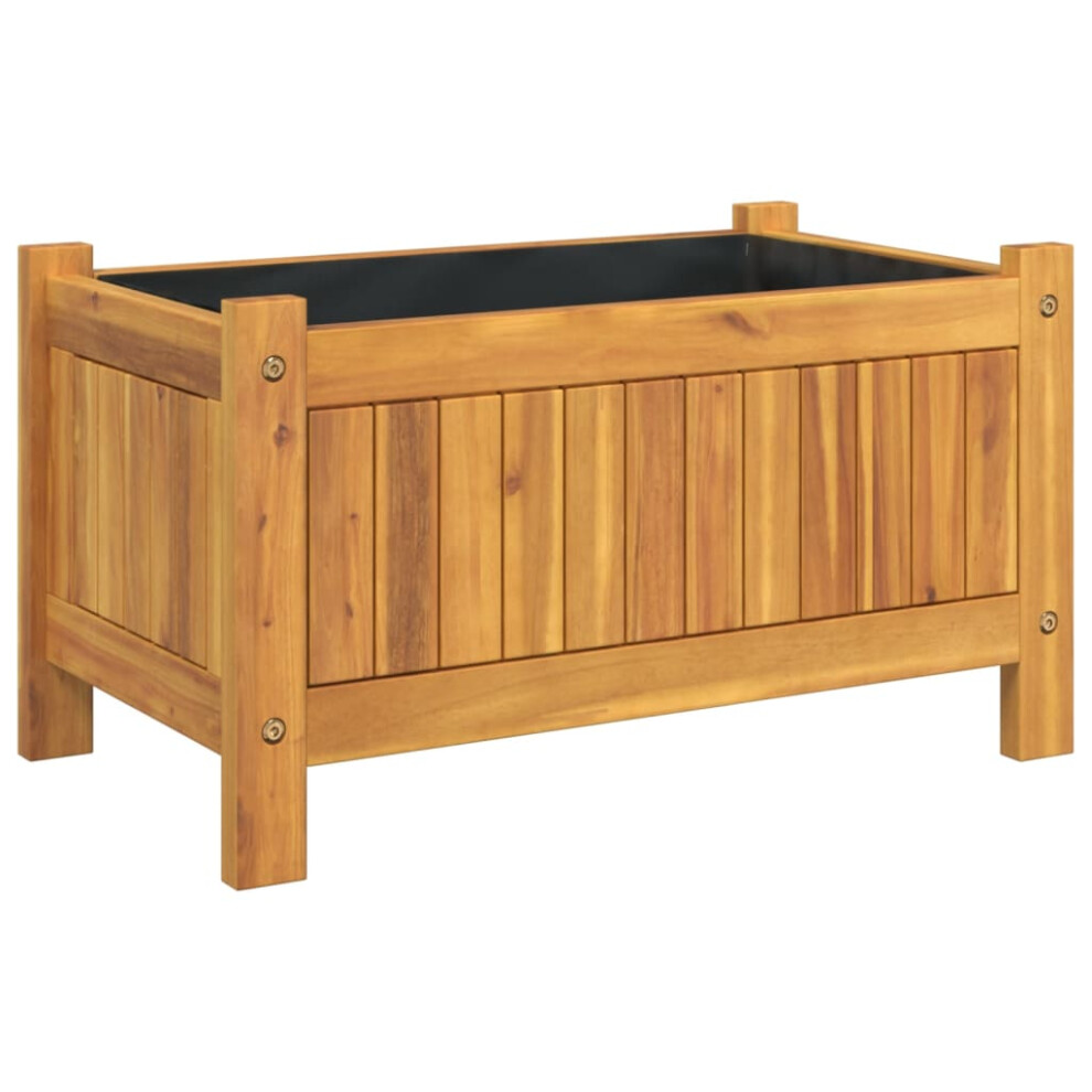 (54 x 31 x 30 cm) vidaXL Garden Planter with Liner Outdoor Flower Pot Box Solid Wood Acacia