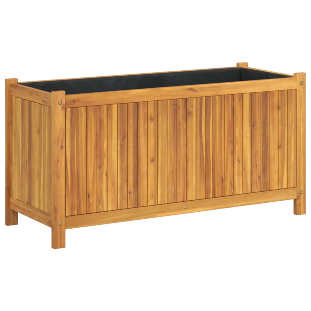 (99,5 x 38 x 50 cm) vidaXL Garden Planter with Liner Outdoor Flower Pot Box Solid Wood Acacia