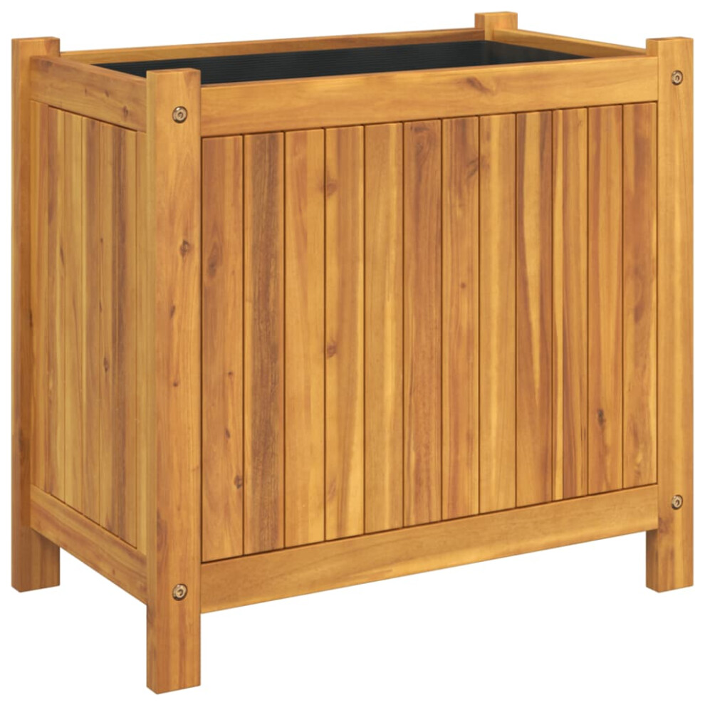 (54 x 31 x 50 cm) vidaXL Garden Planter with Liner Outdoor Flower Pot Box Solid Wood Acacia