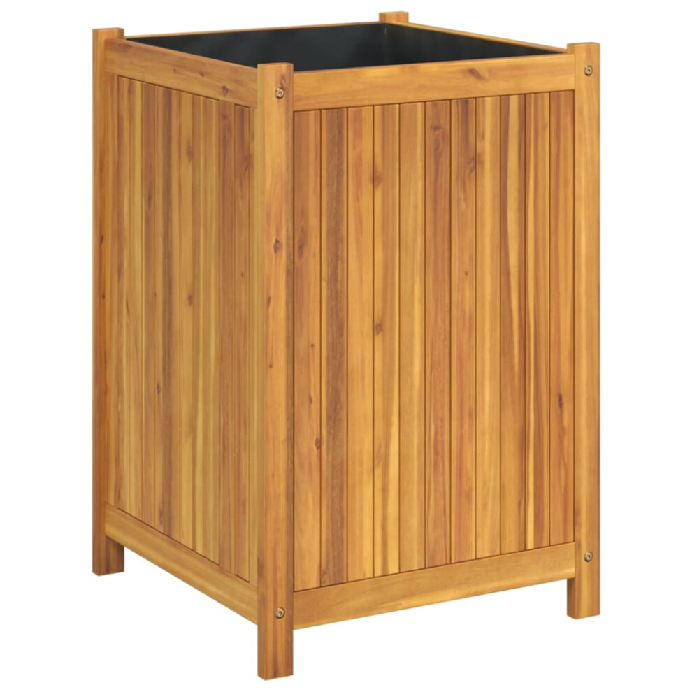 (50 X 50 X 75 cm) vidaXL Garden Planter With Liner Outdoor Flower Pot Box Solid Wood Acacia