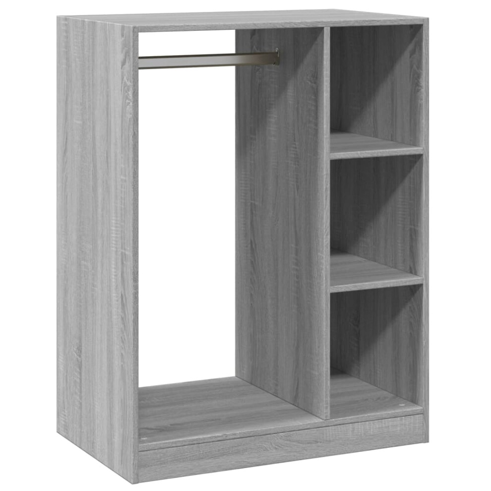 (grey sonoma, 74x48x102 cm/10 kg) vidaXL Wardrobe Organiser Bedroom Closet Clothes Storage Shelf Engineered Wood