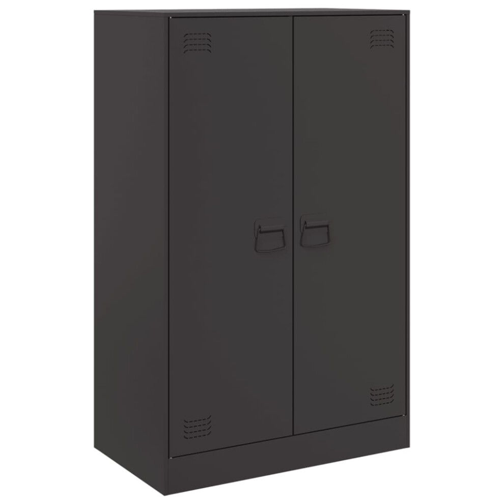 (black) vidaXL Sideboard Home Storage Cupboard Side Cabinet Highboard Black Steel