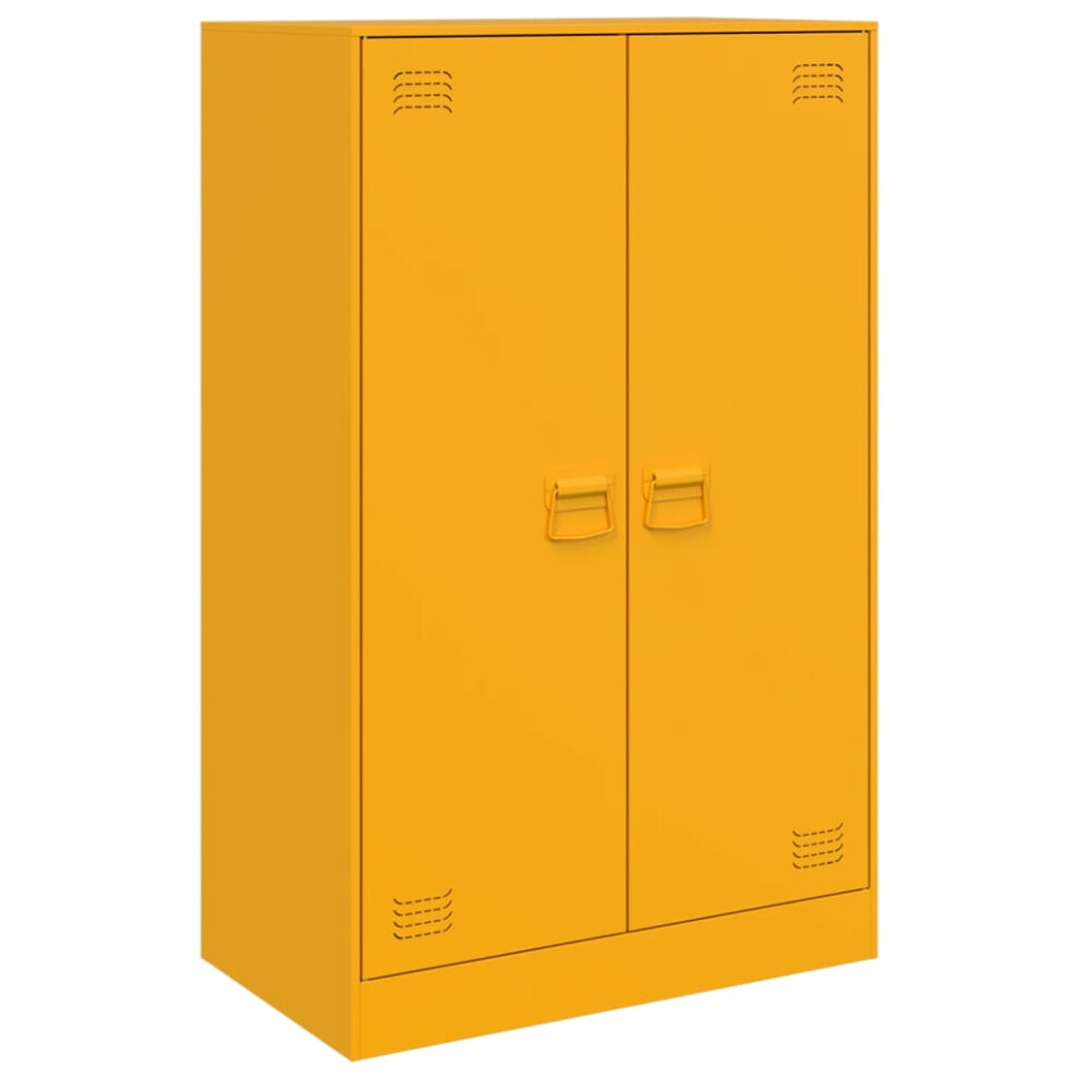 (mustard yellow) vidaXL Sideboard Home Storage Cupboard Side Cabinet Highboard Black Steel