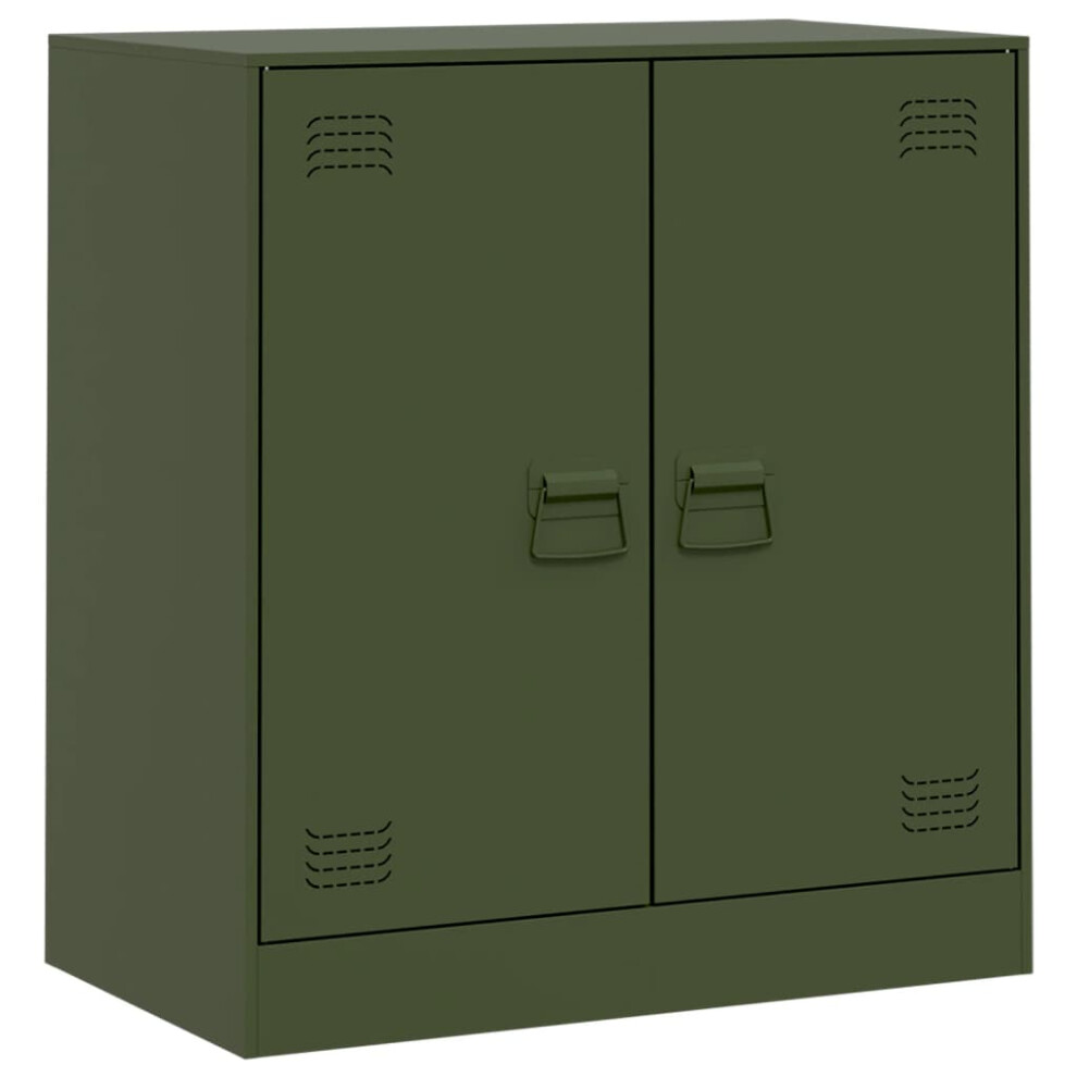 (olive green) vidaXL Sideboard Home Storage Cupboard Side Cabinet Highboard Anthracite Steel