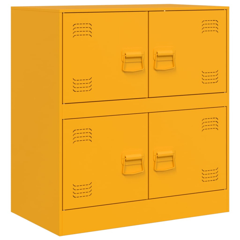 (mustard yellow) vidaXL Sideboard Home Storage Cupboard Side Cabinet Highboard White Steel