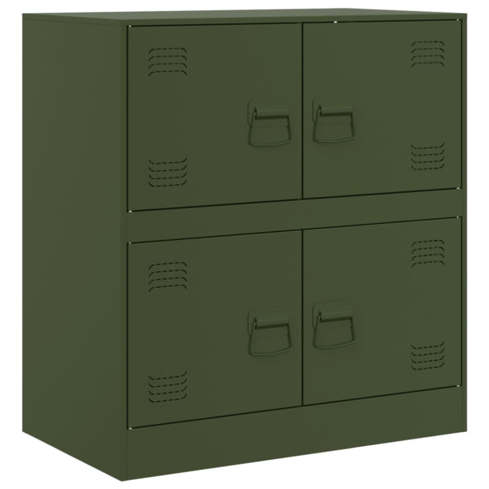 (olive green) vidaXL Sideboard Home Storage Cupboard Side Cabinet Highboard White Steel