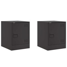 (black, 2 pcs) vidaXL Bedside Cabinets Nightstand Bed Side Cabinet 2 pcs Olive Green Steel