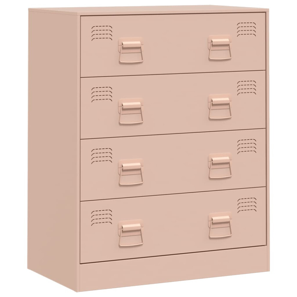 (pink) vidaXL Sideboard Living Room Storage Cupboard Cabinet Highboard Pink Steel