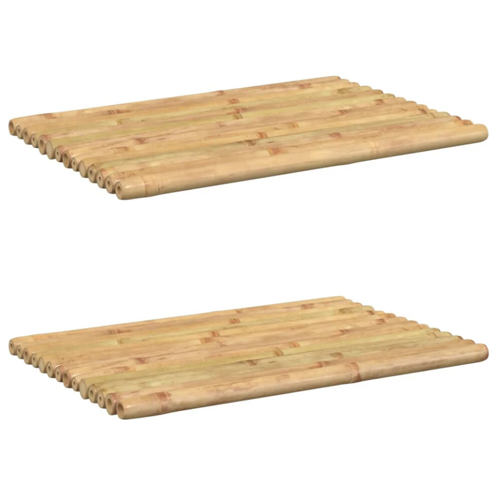 (50 x 35 cm) vidaXL Bath Mats Non-Slip Bathroom Shower Mat Floor Mat Bath Rug 2 pcs Bamboo