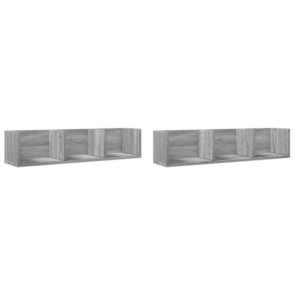 (grey sonoma, 75 x 18 x16,5 cm/ 2 pcs) vidaXL Wall Cabinets Wall Storage Cabinet Hanging Cupboard Engineered Wood