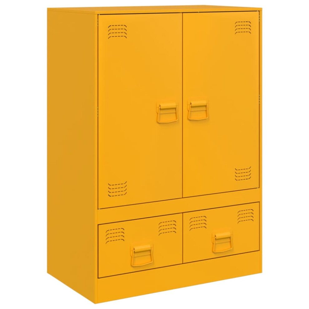 (mustard yellow) vidaXL Highboard Sideboard Living Room Side Cabinet Storage Cupboard Steel