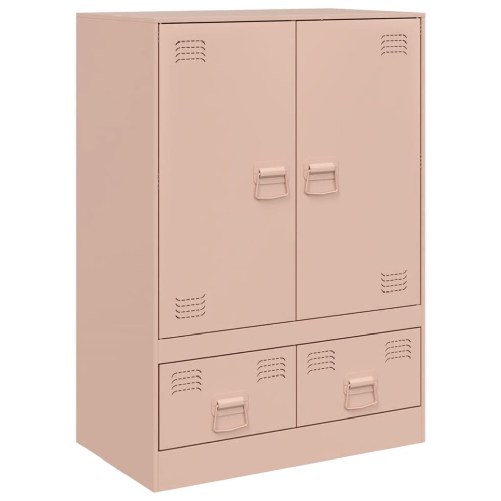 (pink) vidaXL Highboard Sideboard Living Room Side Cabinet Storage Cupboard Steel