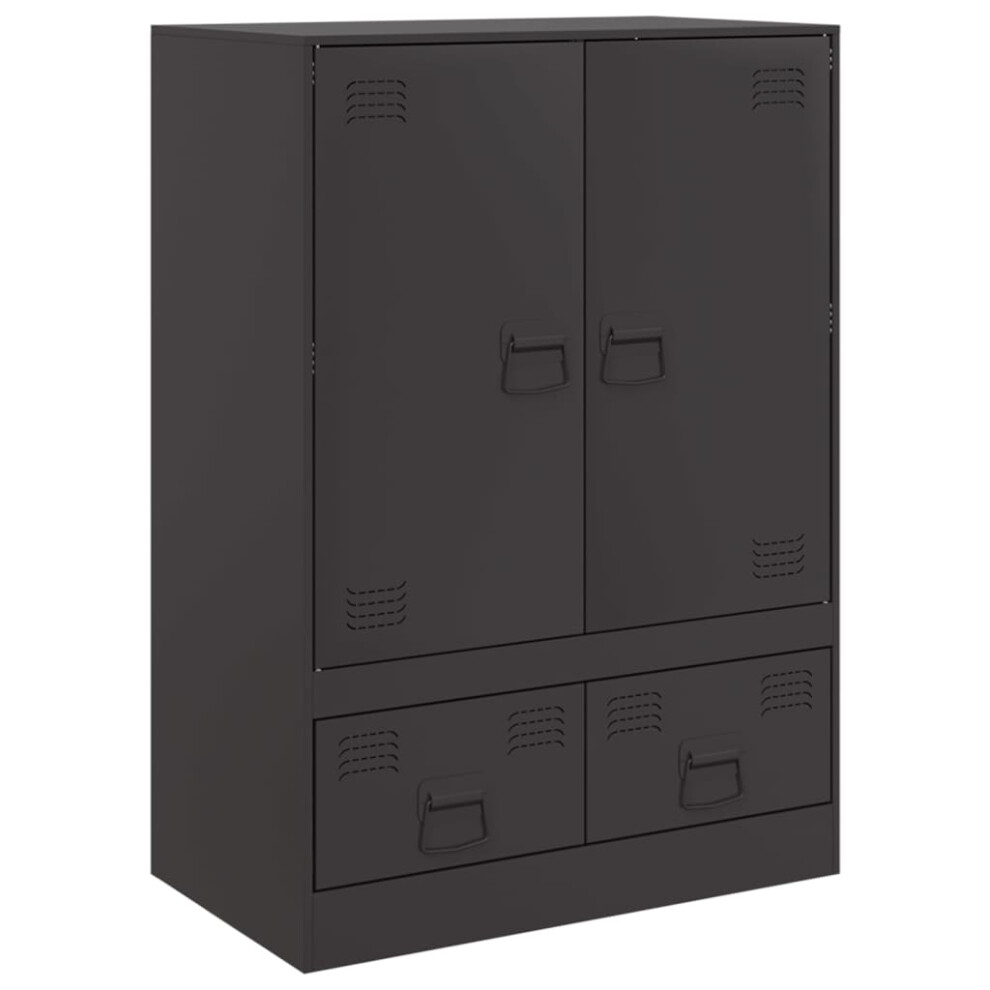 (black) vidaXL Highboard Sideboard Living Room Side Cabinet Storage Cupboard Steel