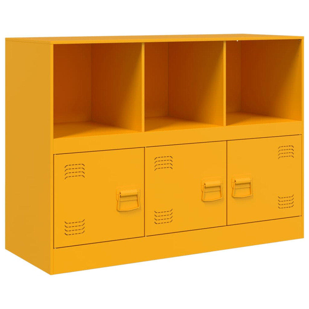 (mustard yellow) vidaXL Sideboard Home Storage Cupboard Side Cabinet Highboard Black Steel