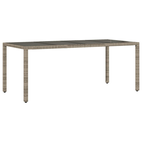 VidaXL vidaXL Gartentisch mit Glasplatte Grau 190x90x75 cm Poly Rattan 1