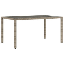 (150 x 90 x 75 cm) vidaXL Garden Table with Wooden Top Coffee Table Outdoor End Table Poly Rattan