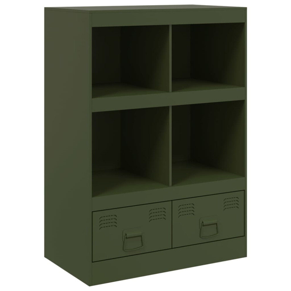 (olive green) vidaXL Highboard Sideboard Side Cabinet Home Storage Cupboard Anthracite Steel