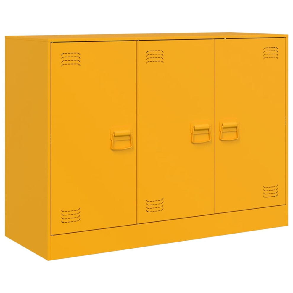 (mustard yellow) vidaXL Sideboard Storage Cupboard Side Cabinet Highboard Mustard Yellow Steel