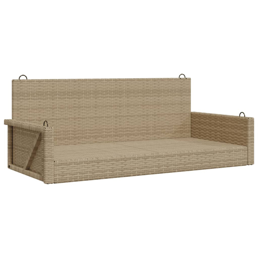 Vidaxl (Beige) Swing Bench Outdoor Swing Chair Porch Swing Hanging Chair Poly Rattan
