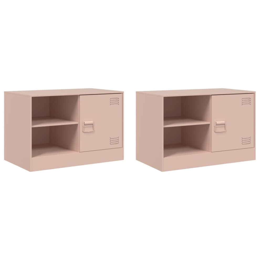 (pink, 2 pcs) vidaXL TV Cabinet TV Stand TV Unit Entertainment Centre Media Cabinet Steel