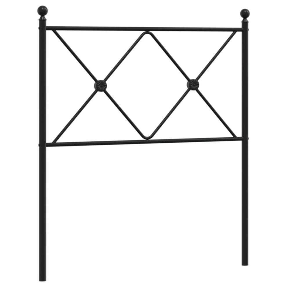 (75cm) vidaXL Metal Headboard Bedroom Home Bed Header Bed Headboard Black 107 cm