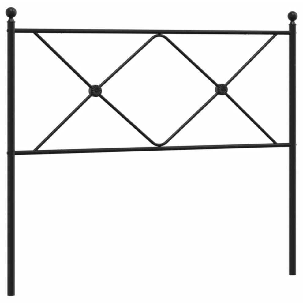 (107 cm) vidaXL Metal Headboard Bedroom Home Bed Header Bed Headboard Black 107 cm