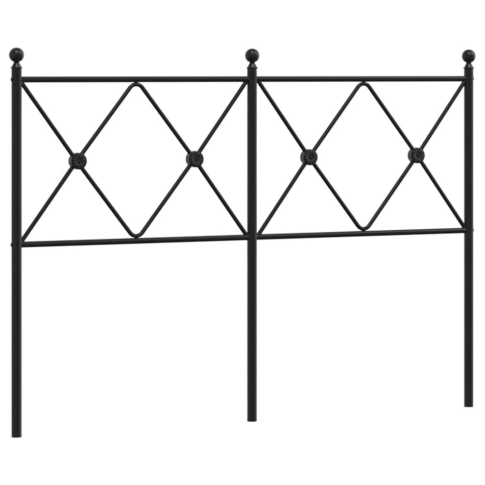 (120 cm) vidaXL Metal Headboard Bedroom Home Bed Header Bed Headboard Black 107 cm