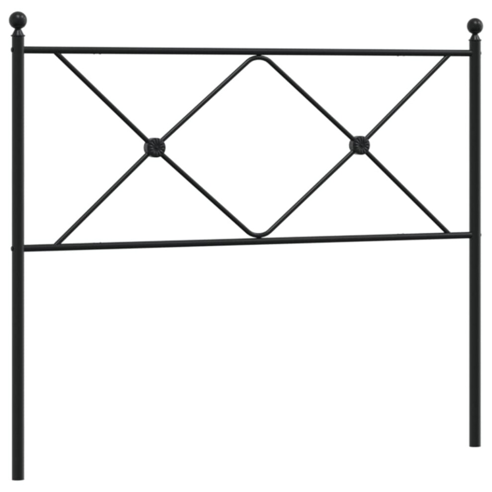 (100 cm) vidaXL Metal Headboard Bedroom Home Bed Header Bed Headboard Black 107 cm