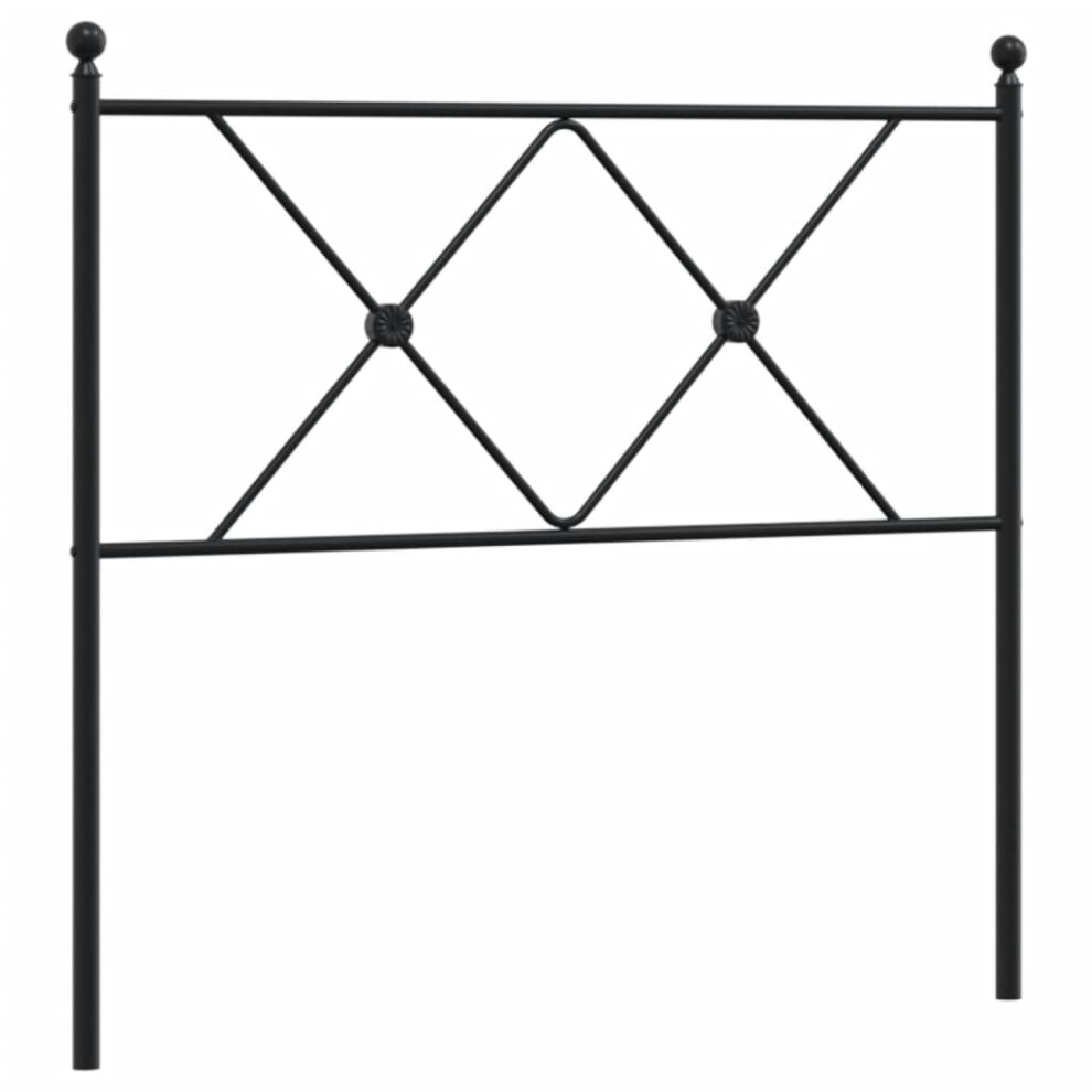 (90 cm) vidaXL Metal Headboard Bedroom Home Bed Header Bed Headboard Black 107 cm