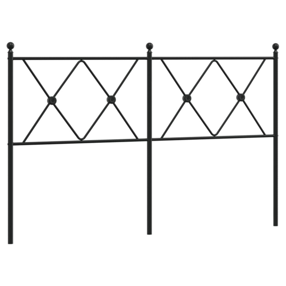 (137cm) vidaXL Metal Headboard Bedroom Home Bed Header Bed Headboard Black 107 cm