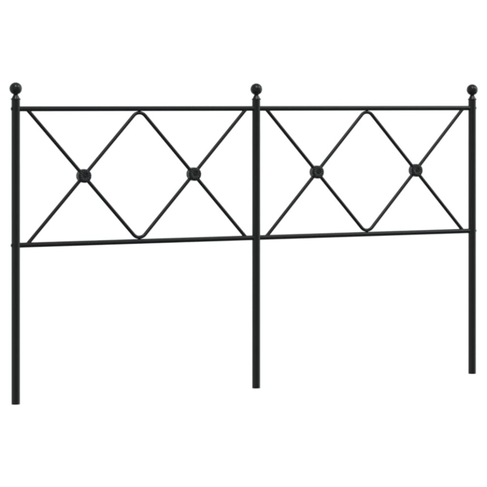 (150 cm) vidaXL Metal Headboard Bedroom Home Bed Header Bed Headboard Black 107 cm