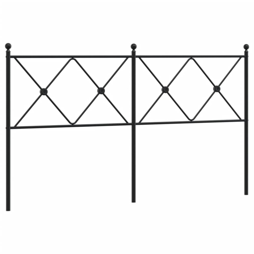 (160 cm) vidaXL Metal Headboard Bedroom Home Bed Header Bed Headboard Black 107 cm