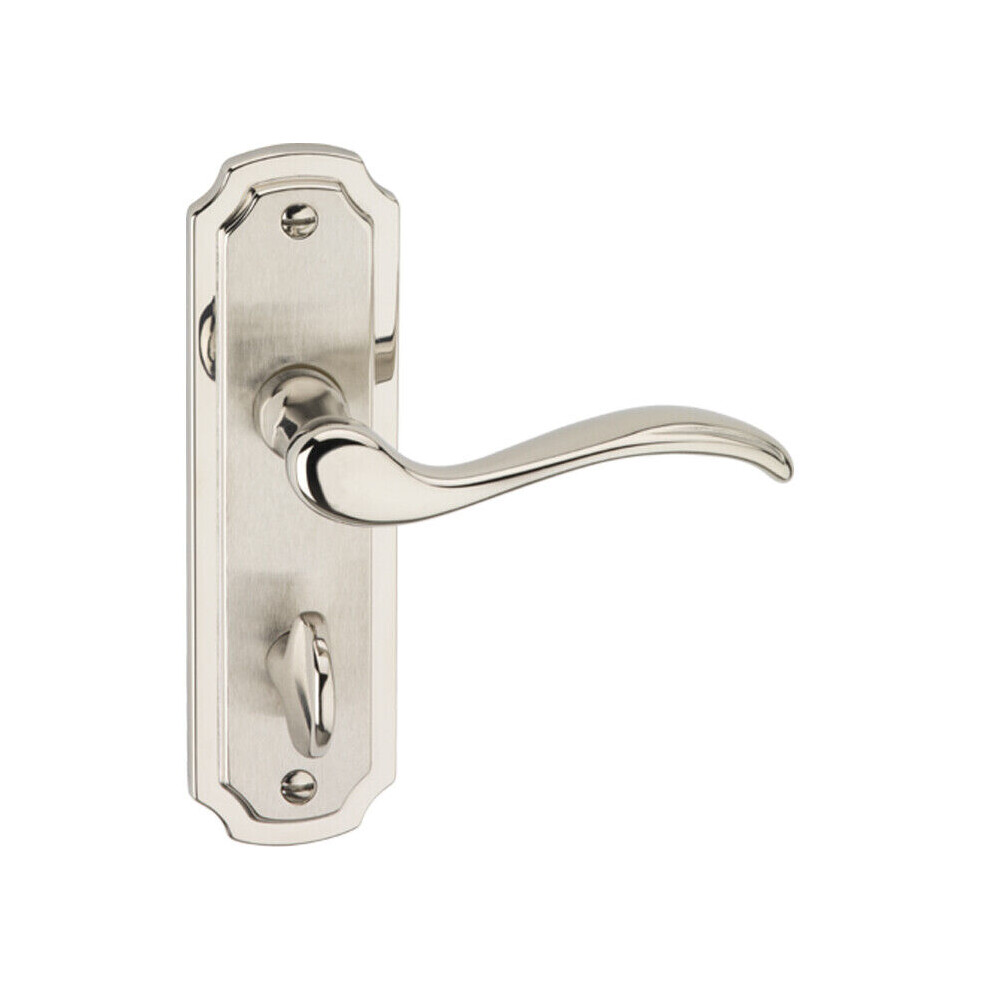 (Satin Nickel Bathroom) Metal Lever Latch Door Handles Set Round Rose