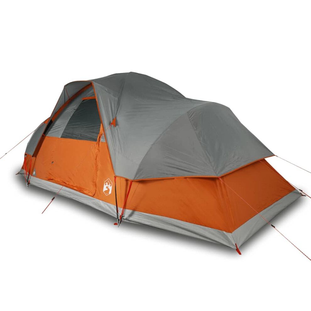 (grey and orange, 9-person) vidaXL Family Tent Dome 11-Person Camping Tent Lightweight Tent Waterproof