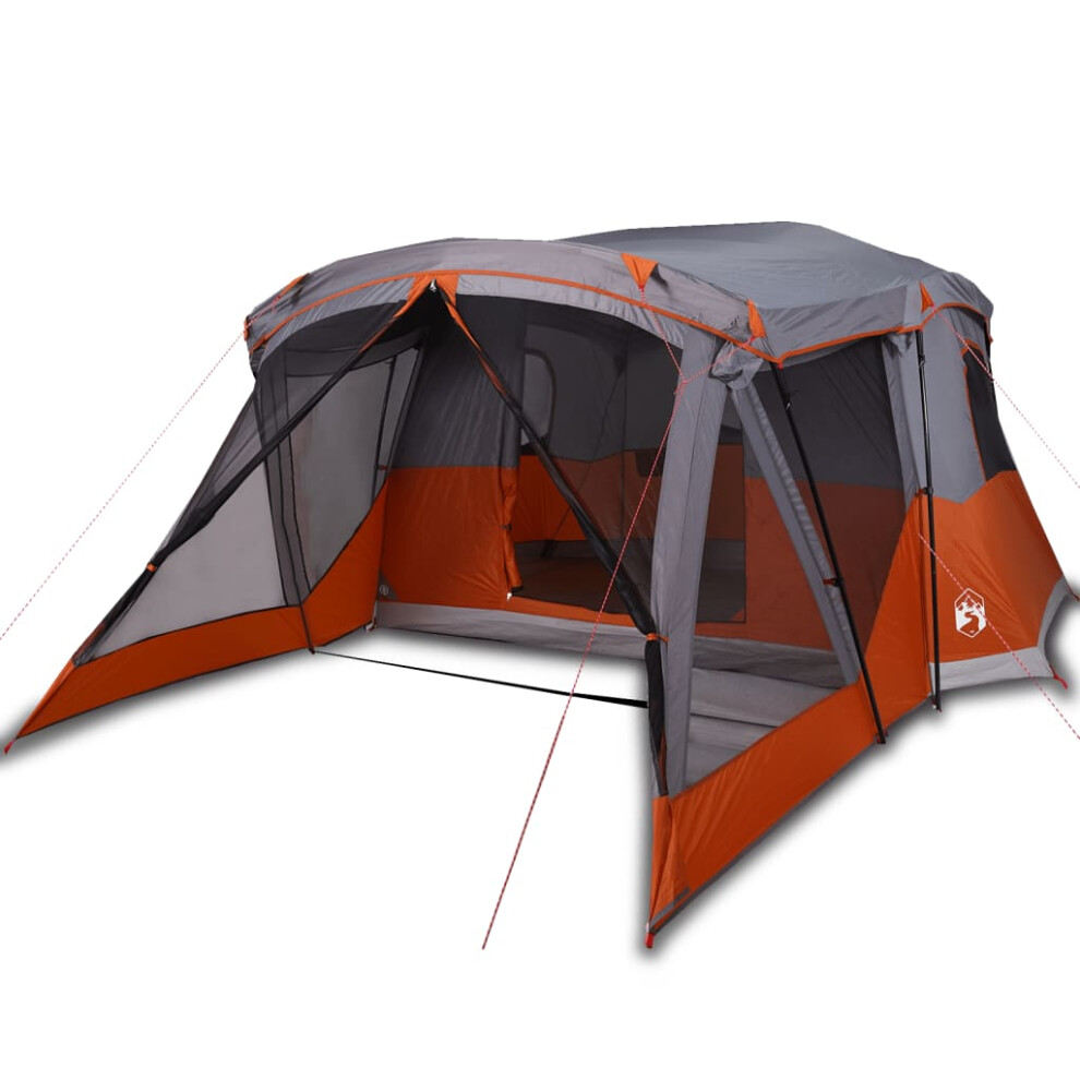 (grey and orange, 4-person) vidaXL Camping Tent with Porch 4-Person Lightweight Dome Tent Blue Waterproof