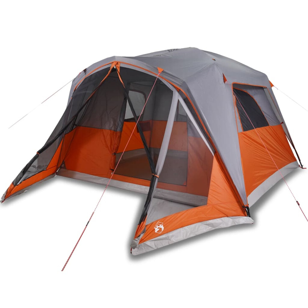 (grey and orange, 6-person) vidaXL Camping Tent with Porch 4-Person Lightweight Dome Tent Blue Waterproof