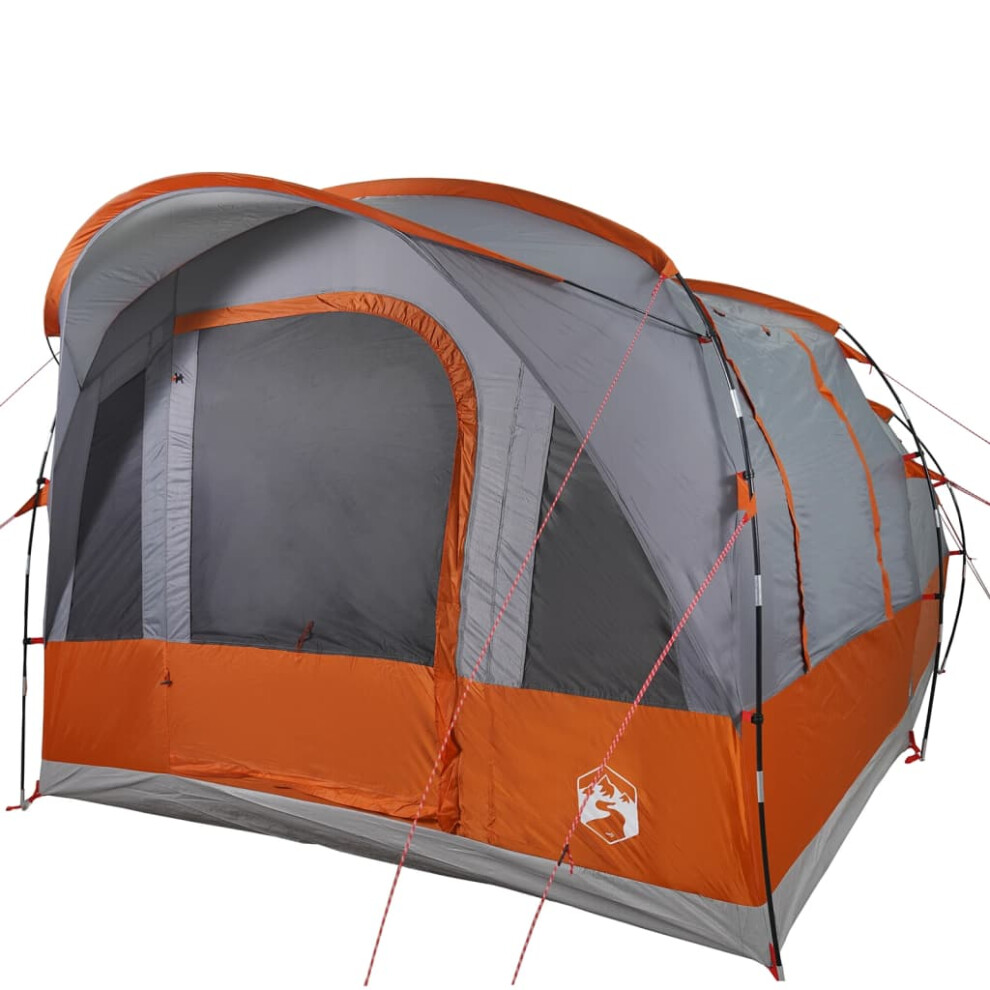 (Grey and orange, 3-person) vidaXL Family Tent Tunnel 7-Person Lightweight Tent Camping Tent Waterproof