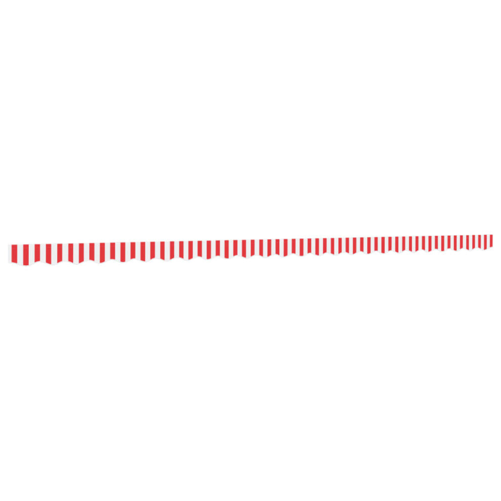 Vidaxl (Red And White, 6 M) Replacement Fabric For Awning Sunshade Canopy Cloth Valance Stripe