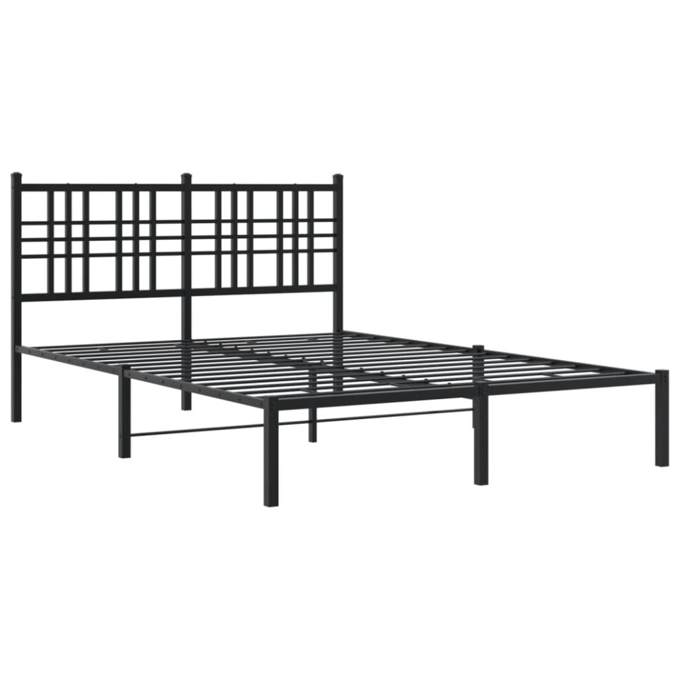 (black, 120x200 cm/with headboard) vidaXL Metal Bed Frame with Headboard Home Bed Base Bedstead Black 100x200 cm