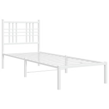(white, 75x190 cm/with headboard) vidaXL Metal Bed Frame with Headboard Home Bed Base Bedstead Black 100x200 cm