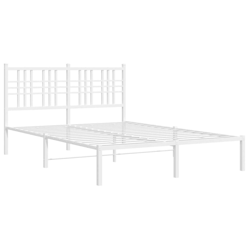 (white, 120x200 cm/with headboard) vidaXL Metal Bed Frame with Headboard Home Bed Base Bedstead Black 100x200 cm