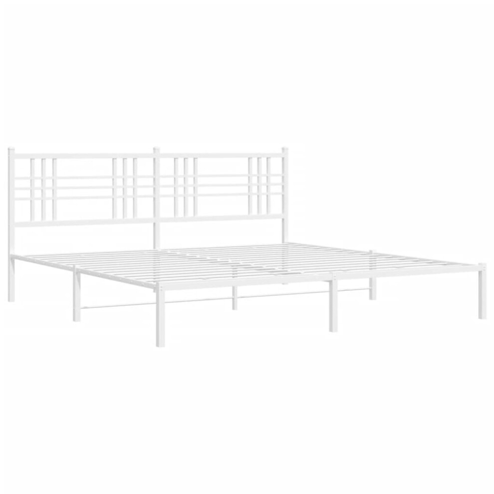 (white, 180x200 cm/with headboard) vidaXL Metal Bed Frame with Headboard Home Bed Base Bedstead Black 100x200 cm