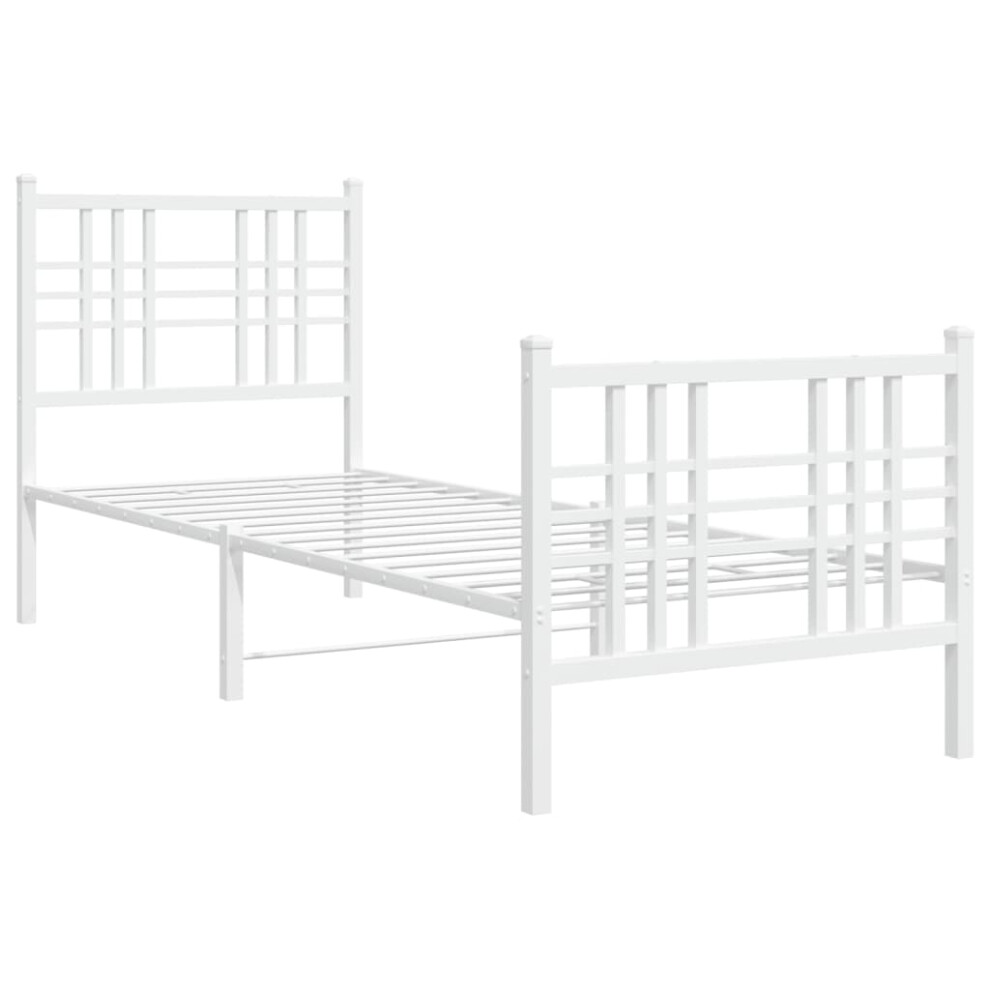 (white, 80x200 cm/with headboard & footboard) vidaXL Metal Bed Frame with Headboard Home Bed Base Bedstead Black 100x200 cm