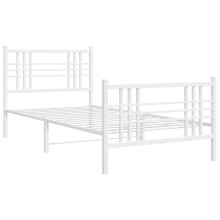 (white, 100x200 cm/with headboard & footboard) vidaXL Metal Bed Frame with Headboard Home Bed Base Bedstead Black 100x200 cm
