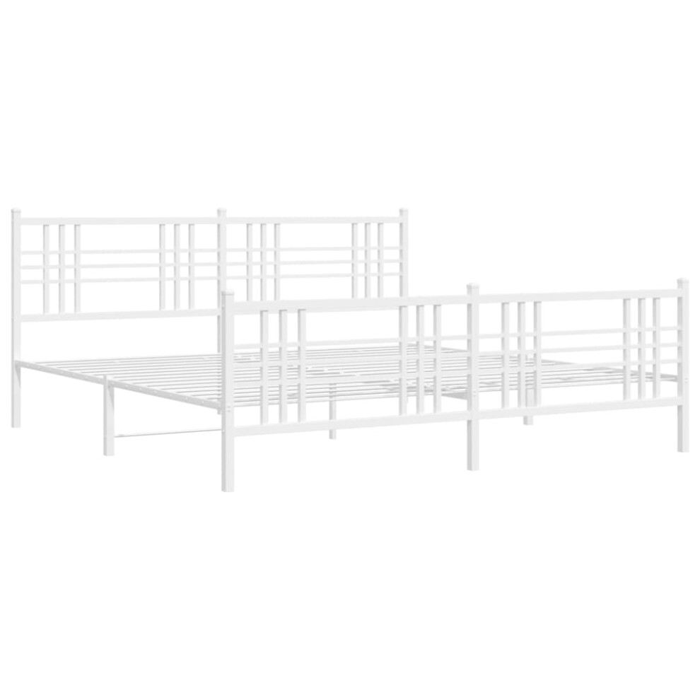 (white, 180x200 cm/with headboard & footboard) vidaXL Metal Bed Frame with Headboard Home Bed Base Bedstead Black 100x200 cm