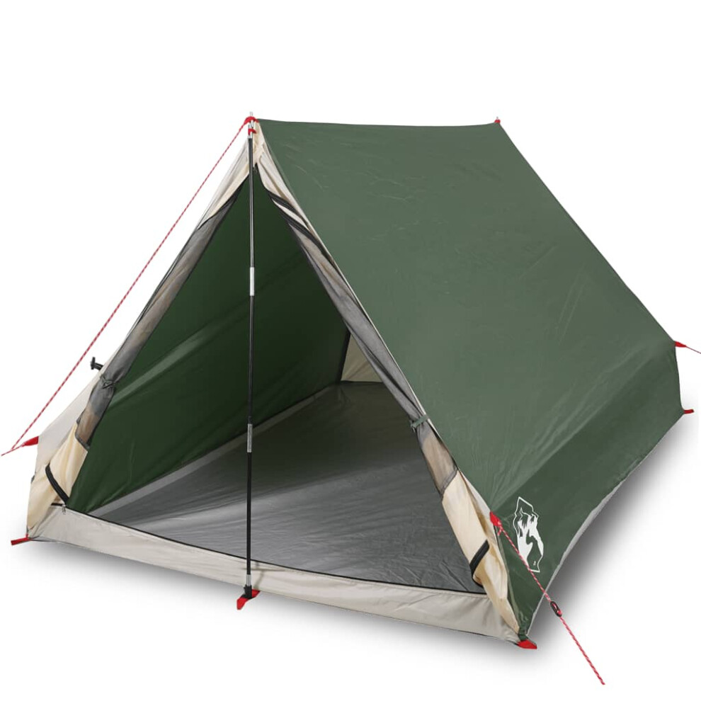 (Green) vidaXL Camping Tent A-Frame 2-Person Dome Tent Blackout Fabric Waterproof