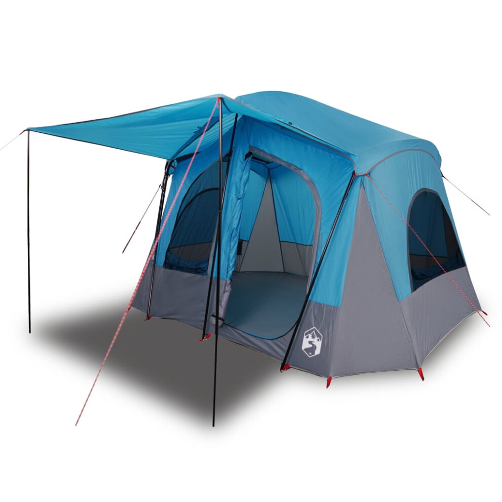 (Blue) vidaXL Camping Tent Cabin 5-Person Lightweight Tent Grey and Orange Waterproof