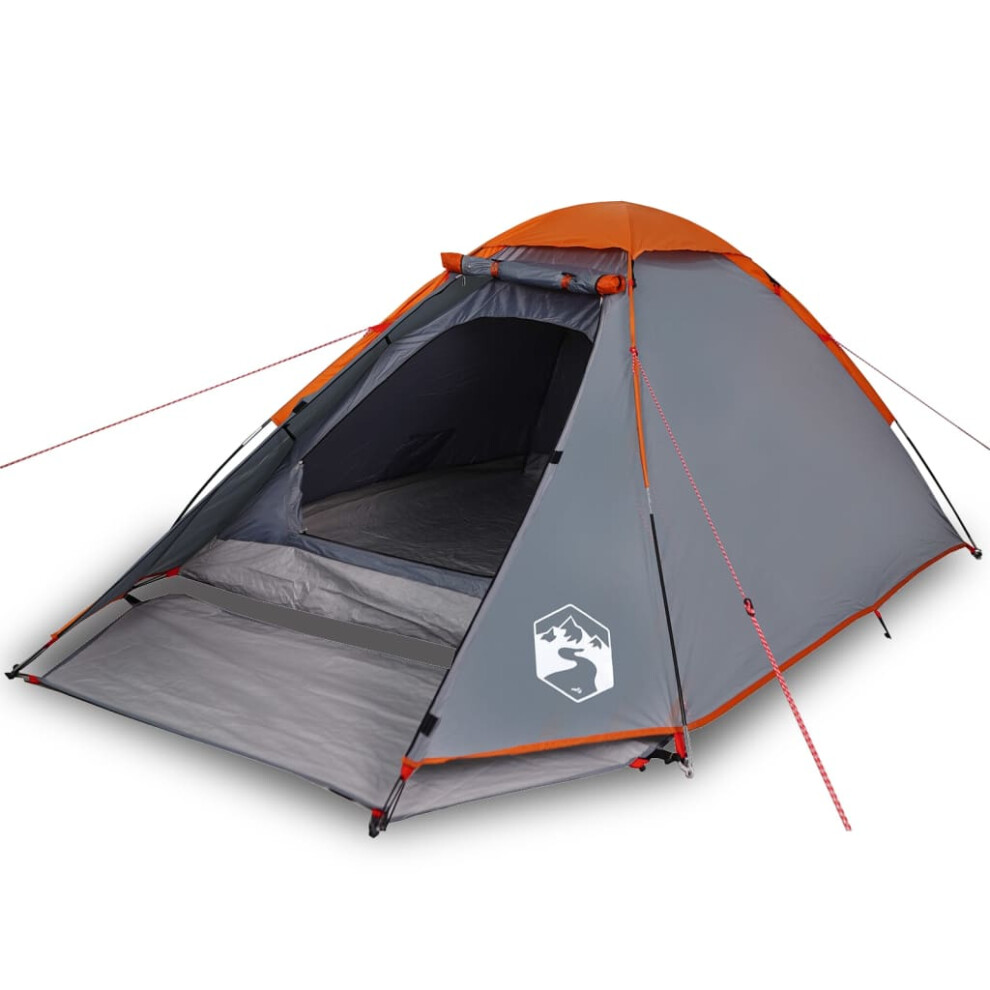 (grey and orange) vidaXL Camping Tent Dome 4-Person Lightweight Tent Patio Dome Tent Waterproof